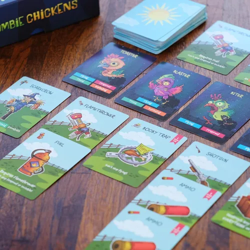 Vista 8 de Zombie Chickens - Divertidos juegos de cartas familiares para adultos, adolescentes y niños - Juego de zombis de supervivencia, 3 formas de jugar