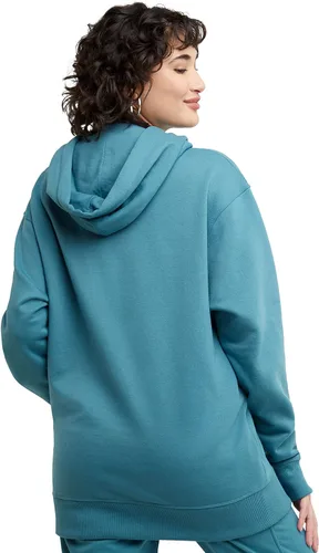 Vista 2 de Champion Powerblend - Sudadera con capucha de vellón de gran tamaño para mujer, Rojo
