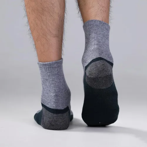 Vista 5 de WANDER Merino Wool Quarter Light Hiking Socks 3 Pairs Cushion Odor Control Dark Green* 3 Pairs