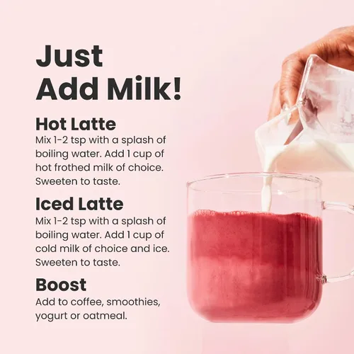 Vista 5 de Blume Superfoods Latte - Polvo de remolacha, potenciador de energía, remolacha orgánica en polvo, clavo, canela, jengibre, vegano, apto para dieta