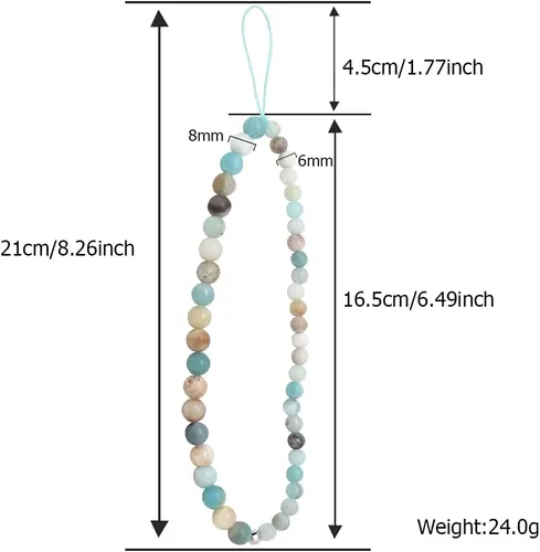 Vista 4 de C&L Accessories - Colgante con cuentas para teléfono celular, correa de muñeca, piedra preciosa natural hecha a mano