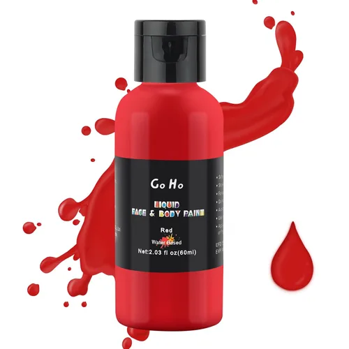 Vista 11 de Go Ho Pintura facial y corporal negra líquida (2.1 onzas), maquillaje negro a base de agua y pintura corporal para aerógrafo maquillaje especial FX