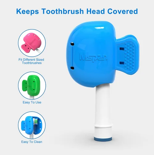 Vista 3 de Mspan Toothbrush Protector Clip Pod: Tooth Brush Head Pods Compatible with Oral-B Philips Colgate for Manual & Electric Toothbrush - 2 Packs