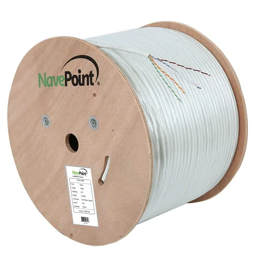 Vista 8 de NavePoint Cable Ethernet CAT6A, UTP, clasificación CMR, negro, 1000 pies