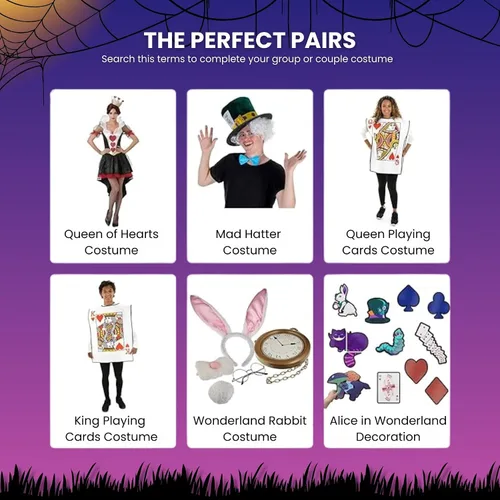 Vista 7 de Wonderland - Kit de accesorios de conejo – Lindo tocado con orejas de conejo blanco, nariz peluda, pin en la cola, reloj de bolsillo y gafas