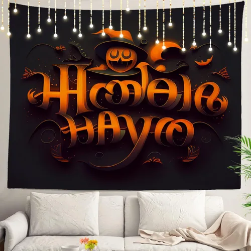 Vista 31 de Shrahala Modern Abstract Artwork Wall Tapestry, Orange Black Beige Wall Hanging Large Tapestry Decoration Polyester Fiber White Hem Around for Dorm