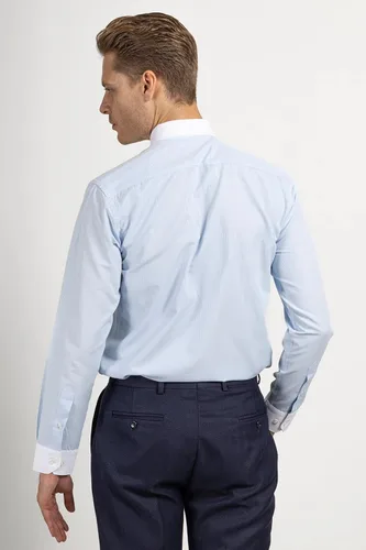 Vista 5 de Pin Collar Shirts for Men Mens Long Sleeve Shirt Mens Dress Shirts Mens Stylish Formal Shirts Button Up Shirt Men