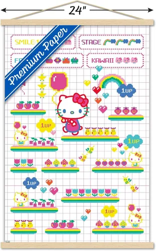 Vista 3 de Trends International Hello Kitty - Póster de pared con marco magnético