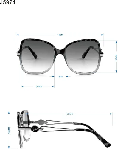 Vista 27 de Jessica Simpson J5234 - Gafas de sol retro de gran tamaño para mujer