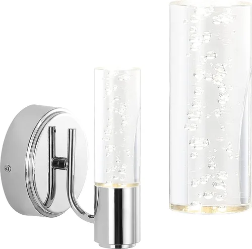 Vista 8 de JONATHAN Y Lámpara LED moderna integrada de latón de 5.5 pulgadas para baño, pantalla acrílica de burbujas transparentes, luz Art Deco minimalista