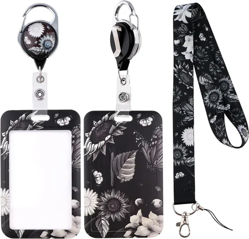Vista 19 de Cordón con Llavero para Hombre con Insignias de Identificación con Clip de Carrete Retráctil Soporte para Insignias Llavero con Bandera Americana