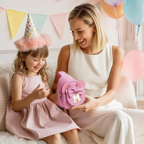 Vista 3 de Bolsos bandolera para niñas y niños - Regalos para niños Bolso cruzado pequeño con iniciales para niñas, regalos de cumpleaños, Azul, Pequeña, A