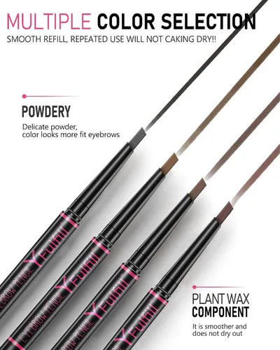 Vista 8 de Yfulfill Lápiz de Cejas Negro - Lápices de Cejas Impermeables para Mujeres Waterproof Eye Brow Pencil Black Color for Naturally Black Hair.