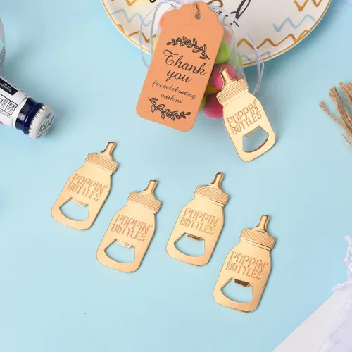 Vista 3 de 50 abridores de botellas de bebé, bonitos abrebotellas de poppin, regalos de regreso para invitados, bodas, fiestas, recuerdos, decoración de fiesta