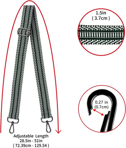 Vista 141 de ZOOEASS Hebillas de níquel Correa ancha para el hombro ajustable de repuesto para cinturón de pistola, hebilla de guitarra estilo bandolera