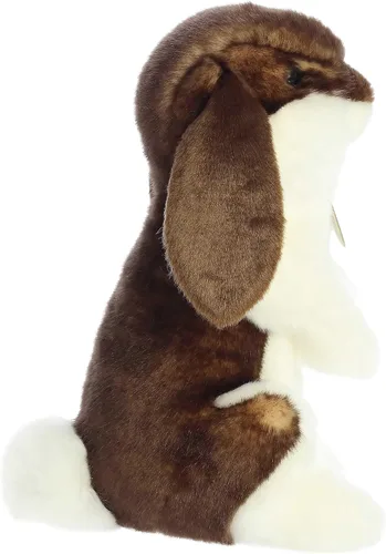 Vista 3 de Aurora® Realistic Miyoni® Sitting Pretty™ English Lop Rabbit - Animal de peluche - Detalle realista - Compañerismo apreciado - Marrón 10 pulgadas