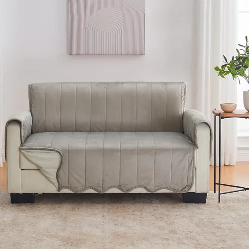 Vista 16 de Great Bay Home Funda reversible de retazos reclinable, lavable, protector de muebles con correas elásticas, perfecta para niños y mascotas, detalle