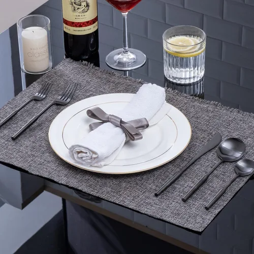 Vista 6 de Juego de cubiertos mate para comer, juego de cubiertos de acero inoxidable de 20 piezas, juego de utensilios de cocina para 4, cubiertos duraderos