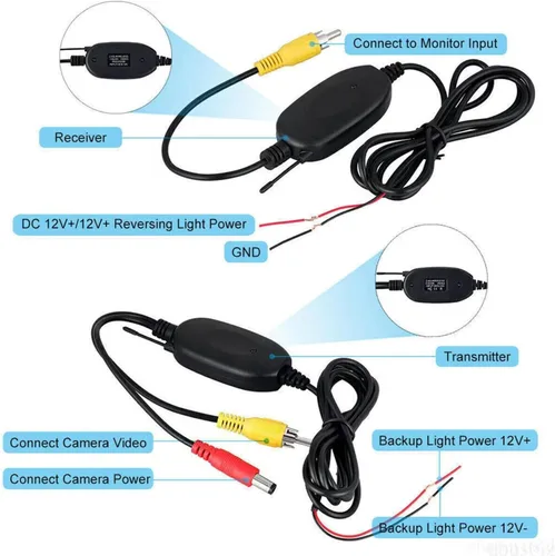 Vista 8 de Car Reverse Camera 7" Rear View Monitor Mirror Wireless Reverse Backup Camera Kit Replacement for Car Truck Van Car Rear Camera(Wireless Kit)(Camera