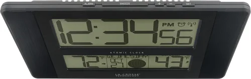 Vista 3 de La Crosse Technology Reloj digital de pared/mesa atómico, 11.1 x 6.5 pulgadas (513-1417BS)