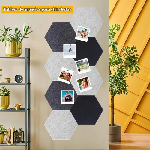 Vista 5 de Paquete de 12 paneles acústicos de pared insonorizados de 14 x 12 x 0.4 pulgadas, paneles absorbentes de sonido con autoadhesivo, tablero de fieltro