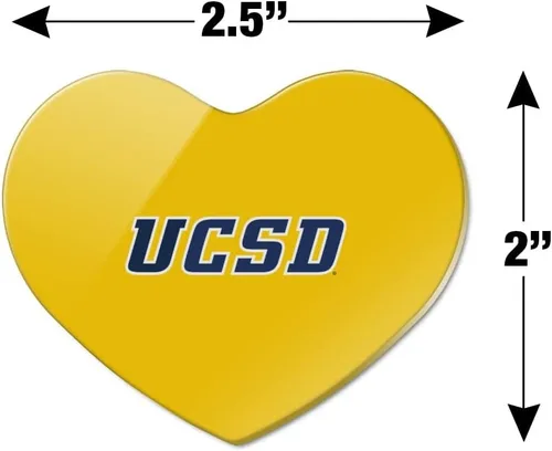 Vista 3 de UC San Diego Logo Secundario Corazón Acrílico Refrigerador Imán
