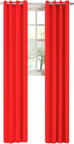 Vista 90 de LA PALMA Cortinas opacas con aislamiento térmico y ojales, para sala de estar, dormitorio, paquete de 2 paneles