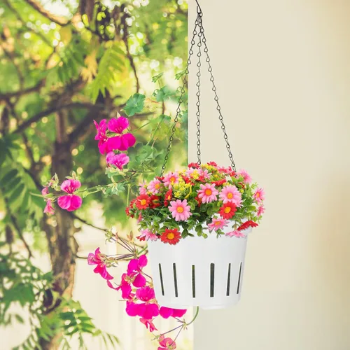 Vista 6 de Plastic Orchid Plant Pots with Tray for Seedlings 2pcs