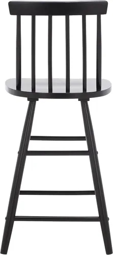 Vista 5 de Safavieh Home Collection May Farmhouse - Taburete de madera maciza con husillo negro de 25 pulgadas