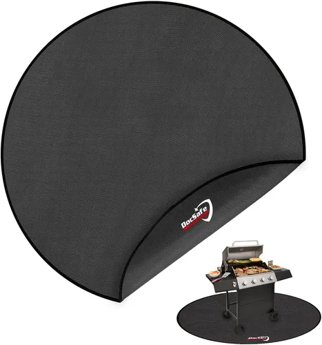 Vista 13 de DocSafe Alfombrilla redonda de 36 pulgadas para hoguera individual, 4 capas de doble cara, aislamiento térmico bajo la parrilla, protector