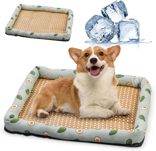 Vista 9 de Cama de enfriamiento de ratán de hielo para gatos y perros, alfombrilla de hielo para mascotas, tapete de enfriamiento de verano para mascotas