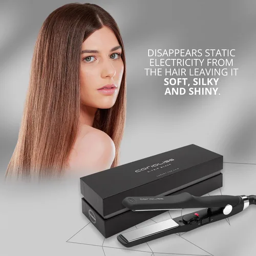 Vista 7 de CORIOLISS C Trip Mini Alisadores de cabello para mujer Titanio Plancha plana Profesional con control de temperatura (negro suave al tacto)