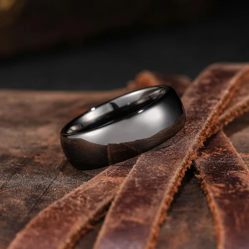 Vista 101 de King Will Alianza de boda de carburo de tungsteno para hombres y mujeres, anillos de promesa para parejas abovedados de alto pulido