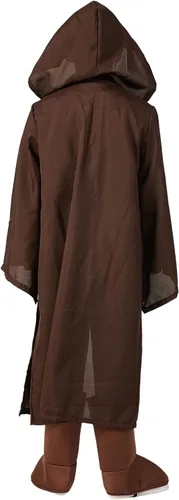 Vista 4 de Conjunto de disfraz de caballero para niños con bata con capucha, traje de Marrón
