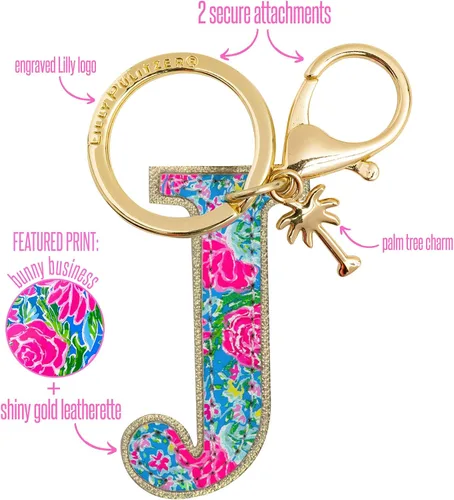 Vista 2 de Lilly Pulitzer Llavero con inicial de piel sintética para mujer.