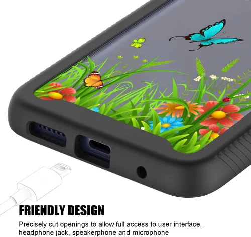 Vista 4 de Funda transparente a prueba de golpes para Motorola Moto G Pure (6.5", 2021) [mariposa]