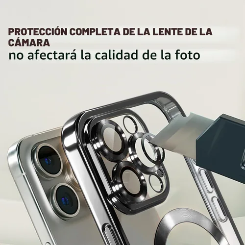 Vista 6 de Misscase Funda MagSafe compatible con iPhone 14 Pro con protector de lente de cámara, protección completa, funda magnética transparente compatible