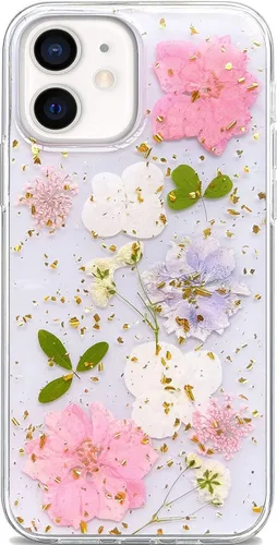 Vista 29 de Abbery - Funda diseñada para iPhone 12/12 Pro con purpurina, transparente y linda con diseño de mariposa, correa para la muñeca, brillante