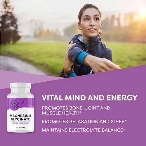 Vista 3 de VIMERGY Glicinato de magnesio – Apoyo contra el estrés – Quelado para evitar malestar estomacal*– Promueve la salud del corazón y la energía*
