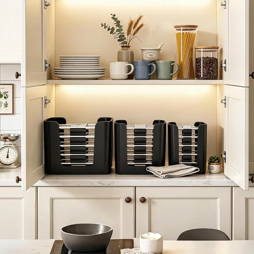 Vista 5 de Organizador de tapa de contenedor de almacenamiento de alimentos para tapas
