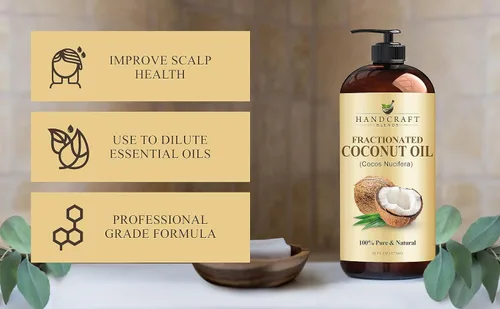 Vista 4 de Handcraft Blends Set de hidratación corporal total: aceite de almendras dulces y aceite de coco fraccionado (2 x 16 onzas líquidas) - 100% puro