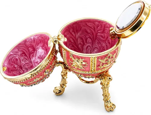 Vista 4 de BestPysanky Huevo de Pascua imperial inspirado en el esmalte rosa con sorpresa