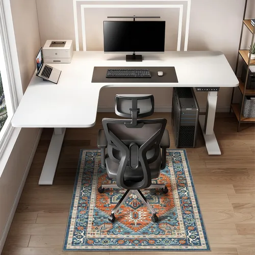 Vista 6 de Vicview - Tapete vintage para silla de oficina para suelo de madera dura, 36 x 48 pulgadas, tapete antideslizante para debajo del escritorio