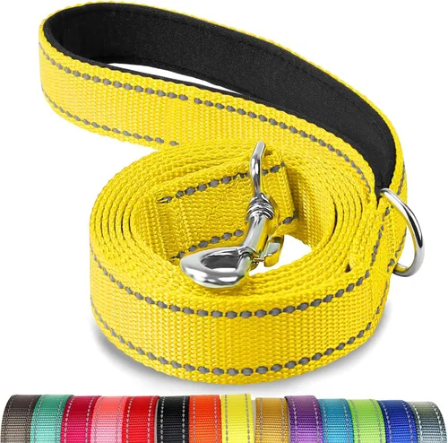 Vista 27 de Joytale - Correa reflectante de doble cara para perro, 6, 5 y 4 pies, resistente de nailon, asa acolchada, para pasear perros pequeños y medianos