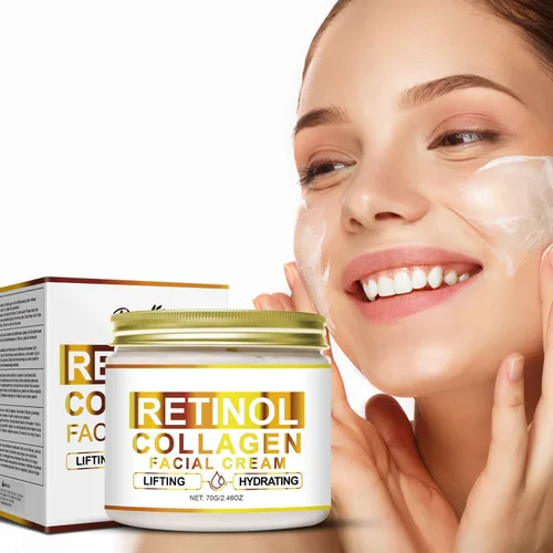 Vista 6 de Crema de retinol y colágeno para cara, hidratante facial antienvejecimiento, crema facial hidratante para levantar la piel, reduce las líneas finas