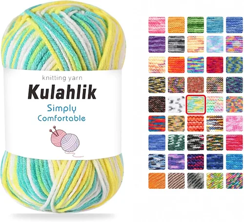 Vista 89 de Hilo acrílico de 8.82 oz (5 x 1.76 oz) para tejer, hilo de hilo degradado colorido, 5 rollos de madejas, perfecto para cualquier proyecto de 06