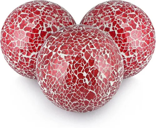 Vista 10 de MDLUU Orbes decorativos de 4 pulgadas, bolas de esfera de mosaico, bolas de centro de mesa para cuencos, jarrones, decoración de mesa de comedor