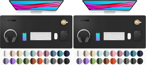Vista 75 de Aothia - Protector de escritorio de cuero sintético grande, base antideslizante para mouse y superficie para escribir, impermeable, fácil de Agua