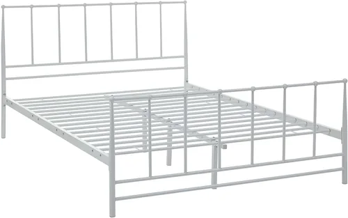 Vista 3 de Modway Cama de plataforma King de metal de acero con soporte de listones de metal en blanco