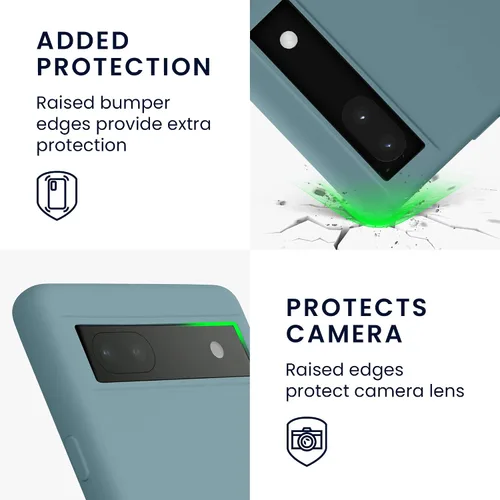 Vista 3 de kwmobile Funda compatible con Google Pixel 6a - Funda protectora delgada de silicona TPU - Piedra antigua